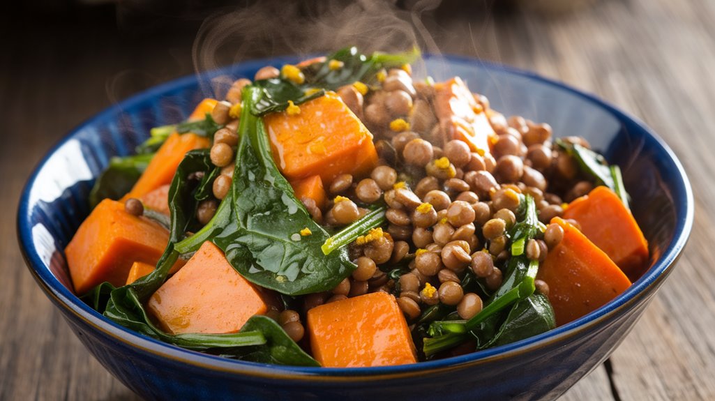 lentil and sweet potato bowl