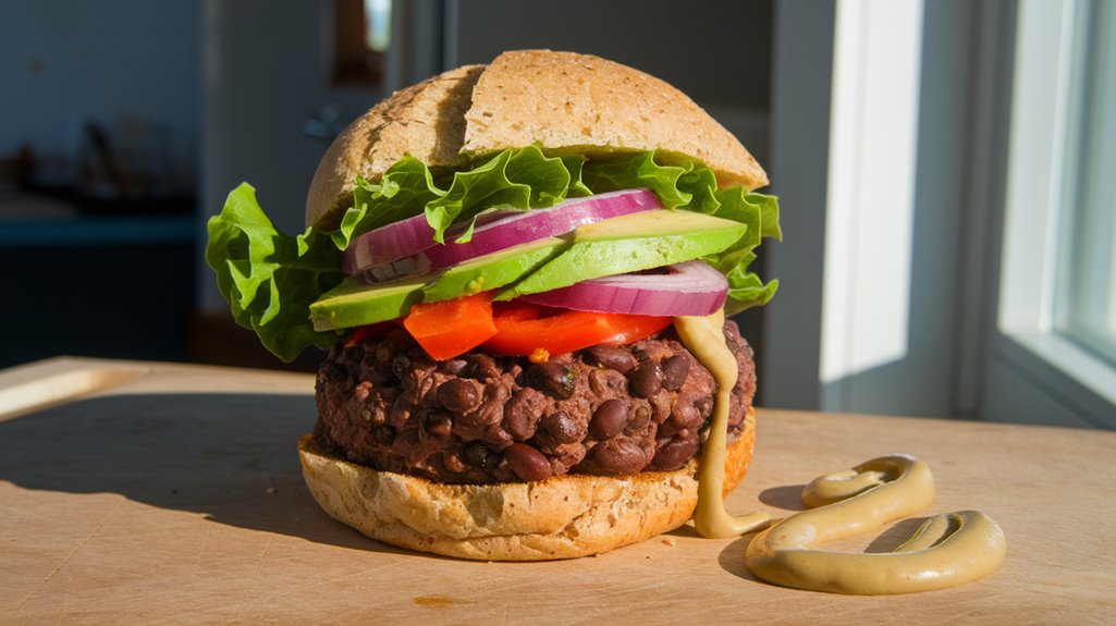 spicy vegan black bean burgers