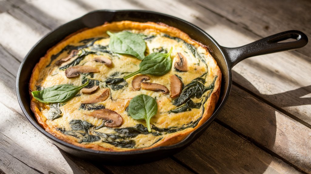 spinach mushroom egg dish